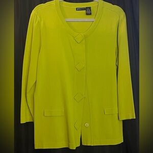 Vibrant Green Button-Up Cardigan